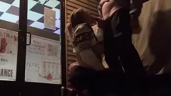 Extremely Risky Bar Blowjob and Downtown Sucking and Flashing
