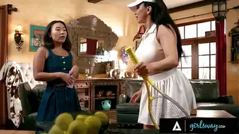 GIRLSWAY - Desperate MILF Romi Rain Find Ways To Teach stepbae Kimmy Kimm How To Play Tennis