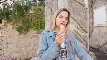 Romantic walk with remote controled vibrator in my pussy