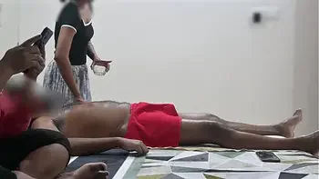 Happy ending spa massage infront of customer lady