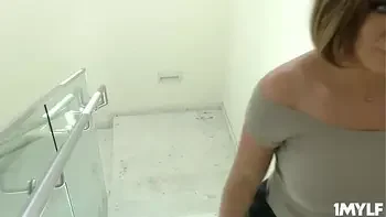 Blue eyed MILF Betty Foxxx banging her stepson as she suck his thick young cock