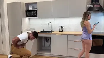 Slutty Wife Gets Fucked by the Black Plumber with a Huge Cock