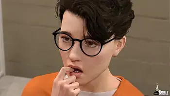 Nerdy girl gets stuffed full of fat cock in prison