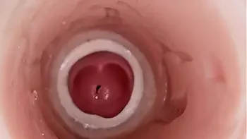 Camera inside deep pussy captures huge ejaculation of sperm