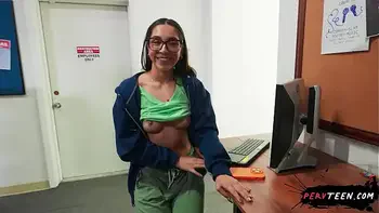 Sneaky Blowjob Under the Table in Class - PervTeen