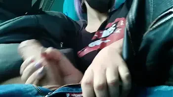 Blowjob and fucking with creampie in public service bus - BlakeProductions