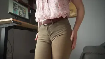 Naughty Colleague Showing Off Wedgie Pussy