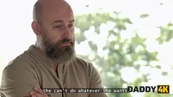 DADDY4K. Little slut Una Fairy loves to experiment with 2 cocks in one room