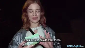 Public Agent Ginger haired babe squirts all over my cock