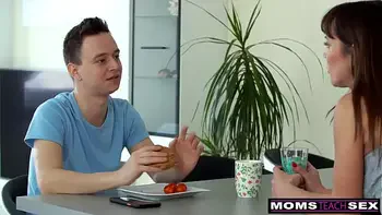 Lusty milf Alyssa Reece lets virgin stepson practice pounding her pussy before his date