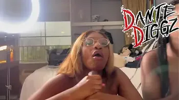 2 Ebony Baddies Have A Dick Sucking Contest On Each Other Boy Friends