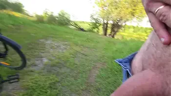 I approached this lonely girl and started jerking off my cock next to her. She sat silently watched and touch my cock when i cum