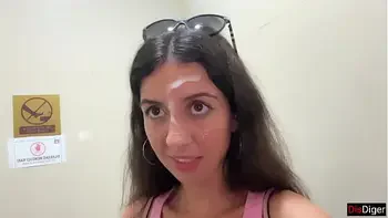 Cumwalk in Public Supermarket - Facial Fetish Outdoor Blowjob