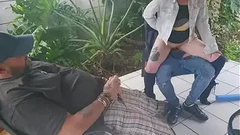 Cuckold Friend fucking my wife while i jerk of and cum on them fucking