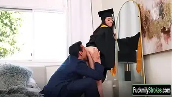 Stepfather and stepdaughter are caught by their stepmother.