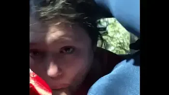 Dirty hooker sucks cock in car BJ