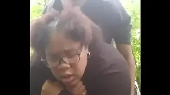 Fucking young thick big booty ebony slut out in public