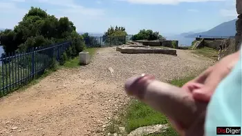 Public Dick Flashing - Girl Help Me to Cum in Mountains