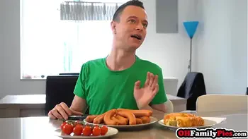 My sexy big tits MILF stepmom Shalina Devine sucking my big dick before sex