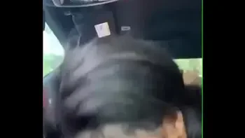 Black sister sucking bbc in car