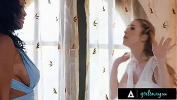 GIRLSWAY - Big Tits August Skye Gets Rough With Aiden Ashley! SPANKING, ASS EATING, & RAW STRAP-ON