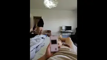 My step mom and I are getting ready for going out and my husband is relaxing and showing off his cock.