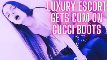 Stunning Luxury Takes A Massive Cumshot On Her Gucci Boots - Lisa Takami