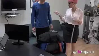 A horny boss and a young shy candidate. Best job interview ever