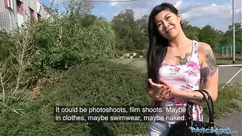 Public Agent Hot Asian chick Akasha Coliun loves girthy cock fuck