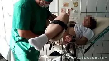 Orgasm on gyno chair