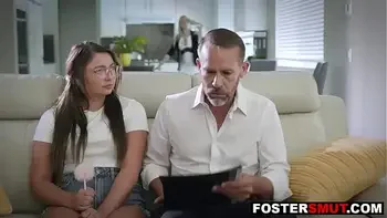 Angry foster parents threesome fuck young stepdaughter