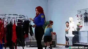 Monster tits MILF security fucks guy