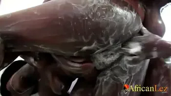 Busty Black Stepmom Fingers Stepdaughter to Orgasm