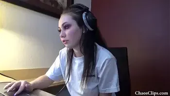 18 year old Lenna Lux masturbating in headphones