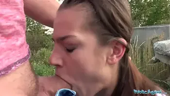 Public Agent Tight pussy fucked for cash outside