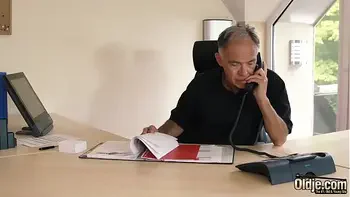 Slutty teen takes cum on her tongue and swallows it after getting hardcore fucked by older guy