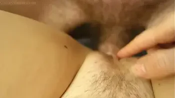 Girl masturbates to porn when stranger joins in, fingering tight pussy, bare cock impregnation risk dick pussy rubbing, sex and big cumshot across her body