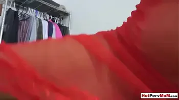 Fucking my MILF stepmom while she on the phone with husband