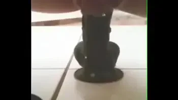 Black dildo vibration in the ass make pussy drool