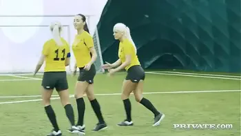 Private.com - Ana Rose & Cayla Lions Do Locker Room Orgy!