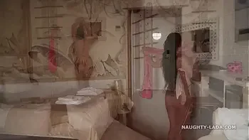 My one-piece transparent swimsuit make his...