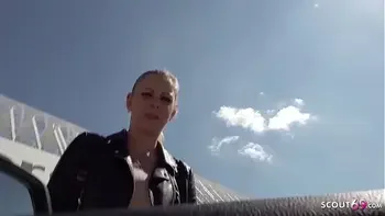 GERMAN SCOUT - Urlauberin Julia am Ballermann 6 auf Mallorca bei echtem Strassen Casting AO gefickt