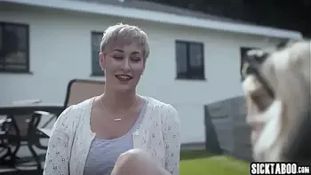 Petite blonde teen fucked by a guy in front of his wife