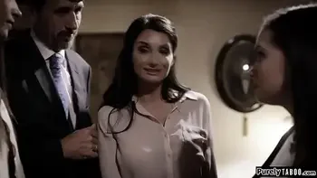 Teen fucked by new fosters and licks gf