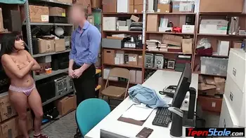 Petite latina teen thief with huge tits fucked on CCTV