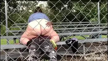 Bbw rides bbc on bleachers