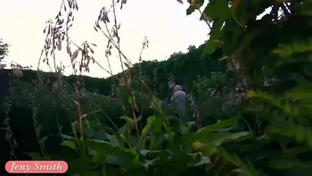 Jeny Smith is walking naked through an abandoned factory.