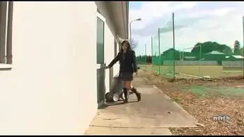 Japanese invisible busty school girl