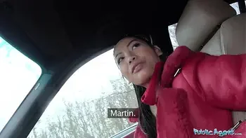 Public Agent Big tits Thai lady loves to suck and fuck cock