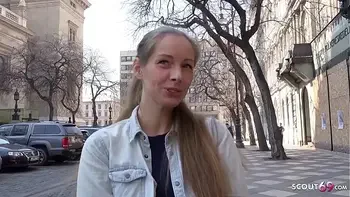 GERMAN SCOUT - CUTE TEEN KINUSKI TALK TO REAL LEG SHAKING ORGASM CASTING